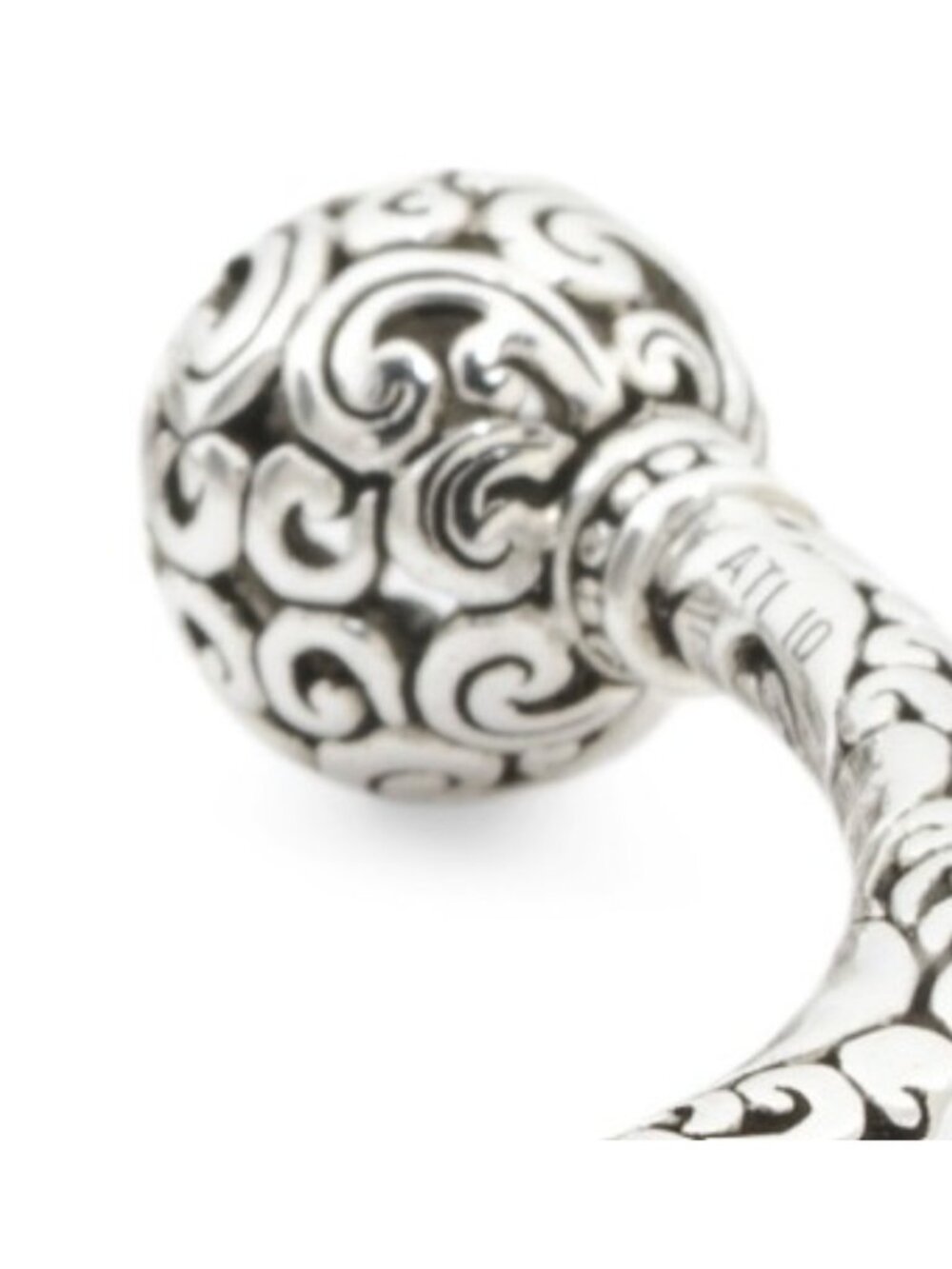 ANNIKA WITT Made In Bali Sterling Silver Plated Filigree Ball Hinged Bracelet - Picture 2 of 3